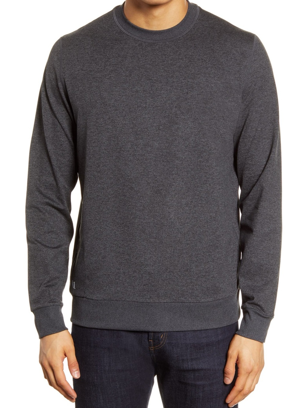 Vuori Men's Ponto Performance Crew Pullover - Charcoal Heather Size Large - Picture 2 of 6